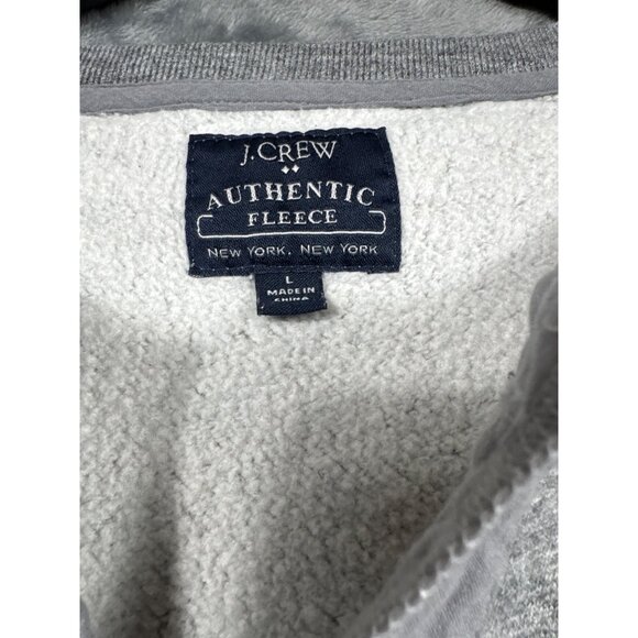 J.Crew Authentic Fleece Henley Mens Sweatshirt Large Gray - Picture 3 of 10